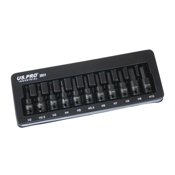 US PRO 31pc Impact Hex Torx Spline Bit Socket Set 3/8 Drive Short Reach Sockets