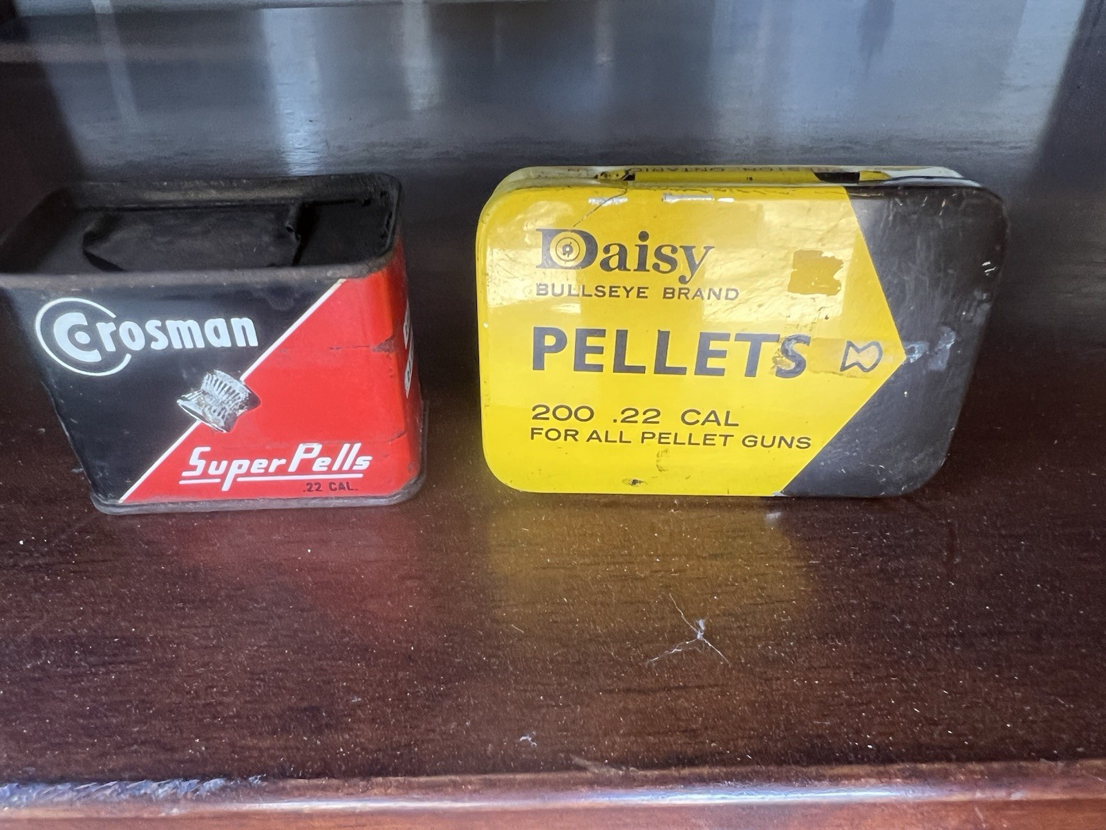 2 Vintage PELLET GUN Tins - DAISY & CROSSMAN ( Daisy still has pellets)
