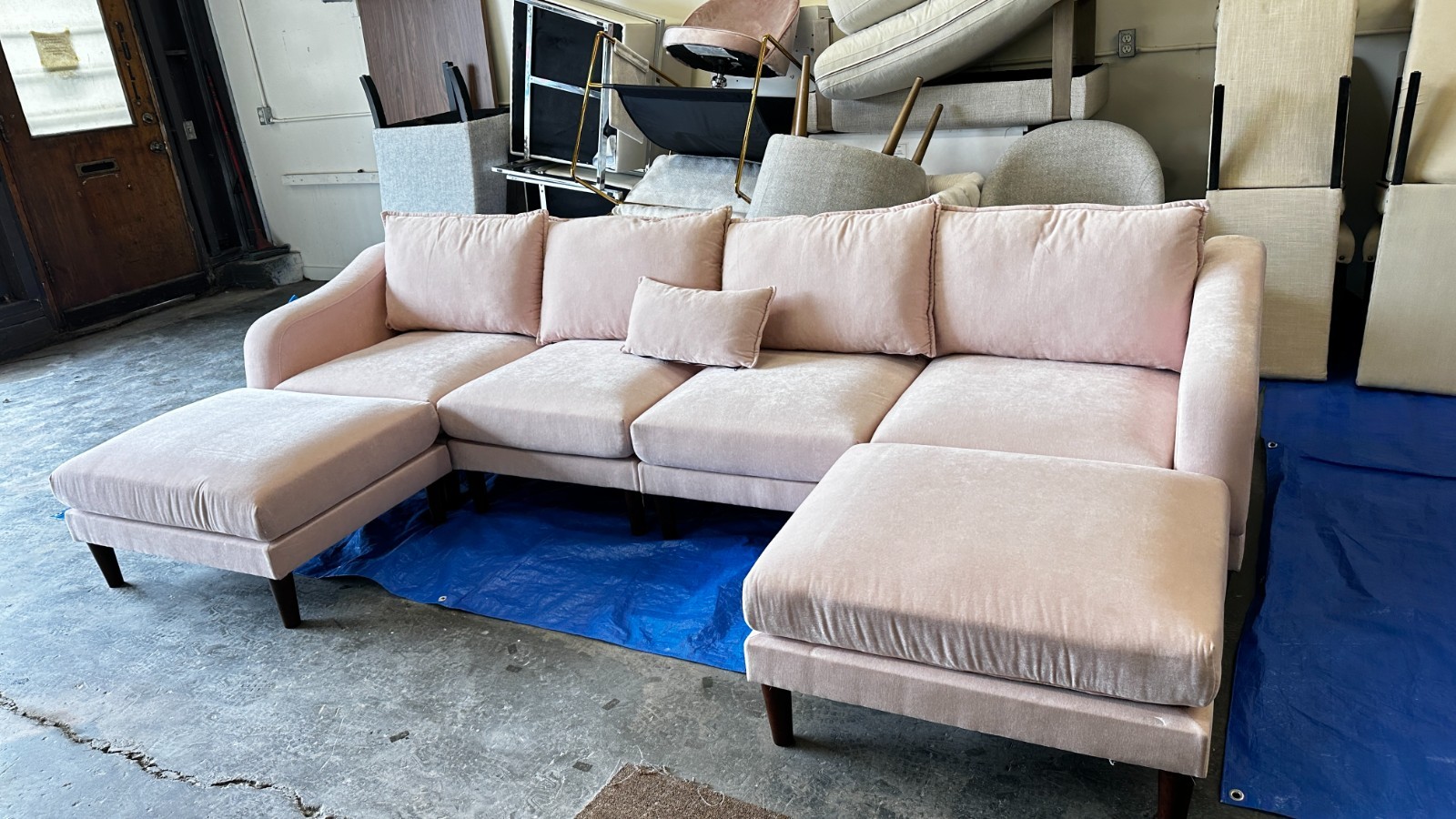6 pcs sectional set open box sofa  open box