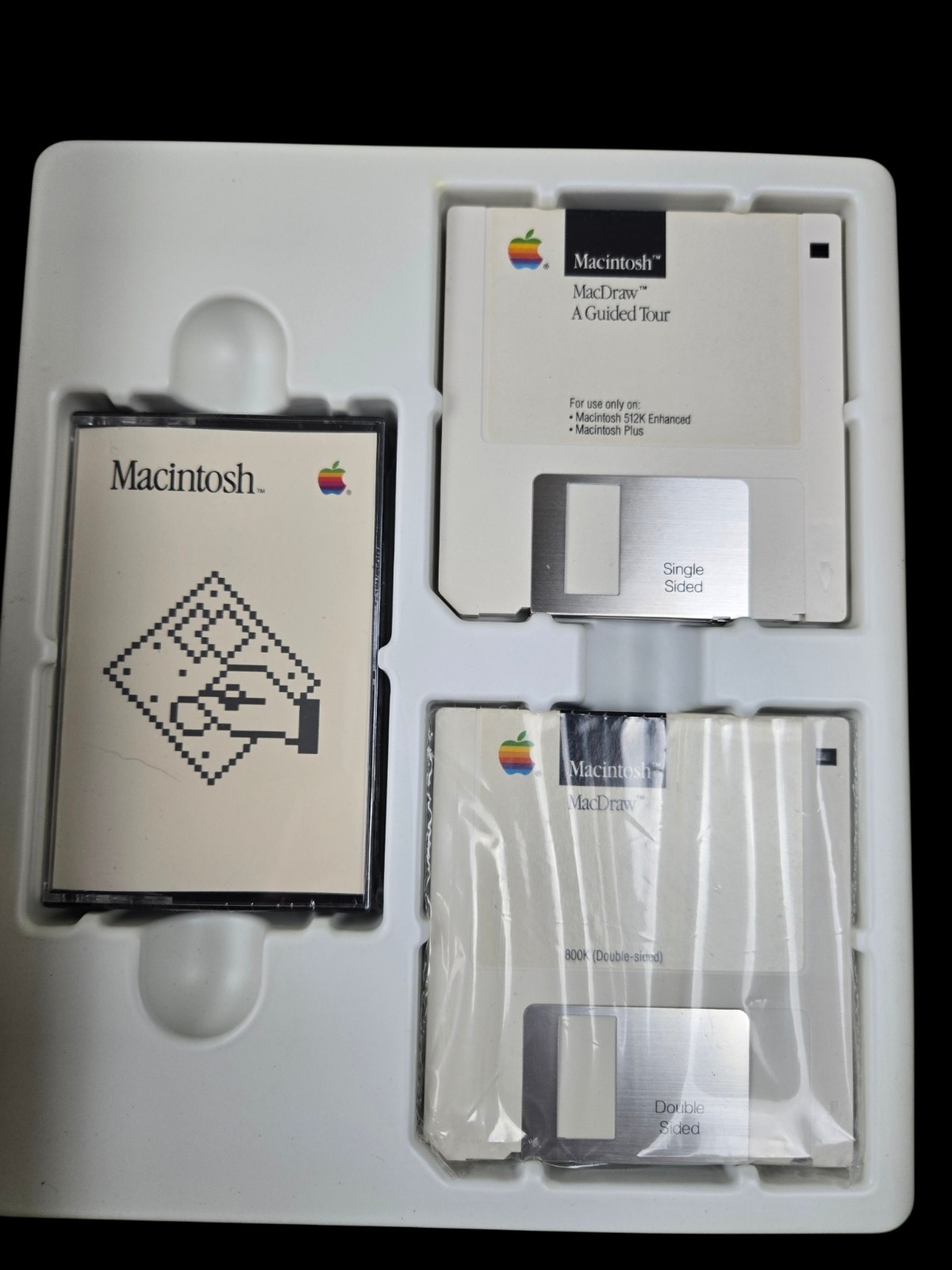 Vintage Apple MacDraw Complete Set CIB Sealed Cassette software 512K Macintosh