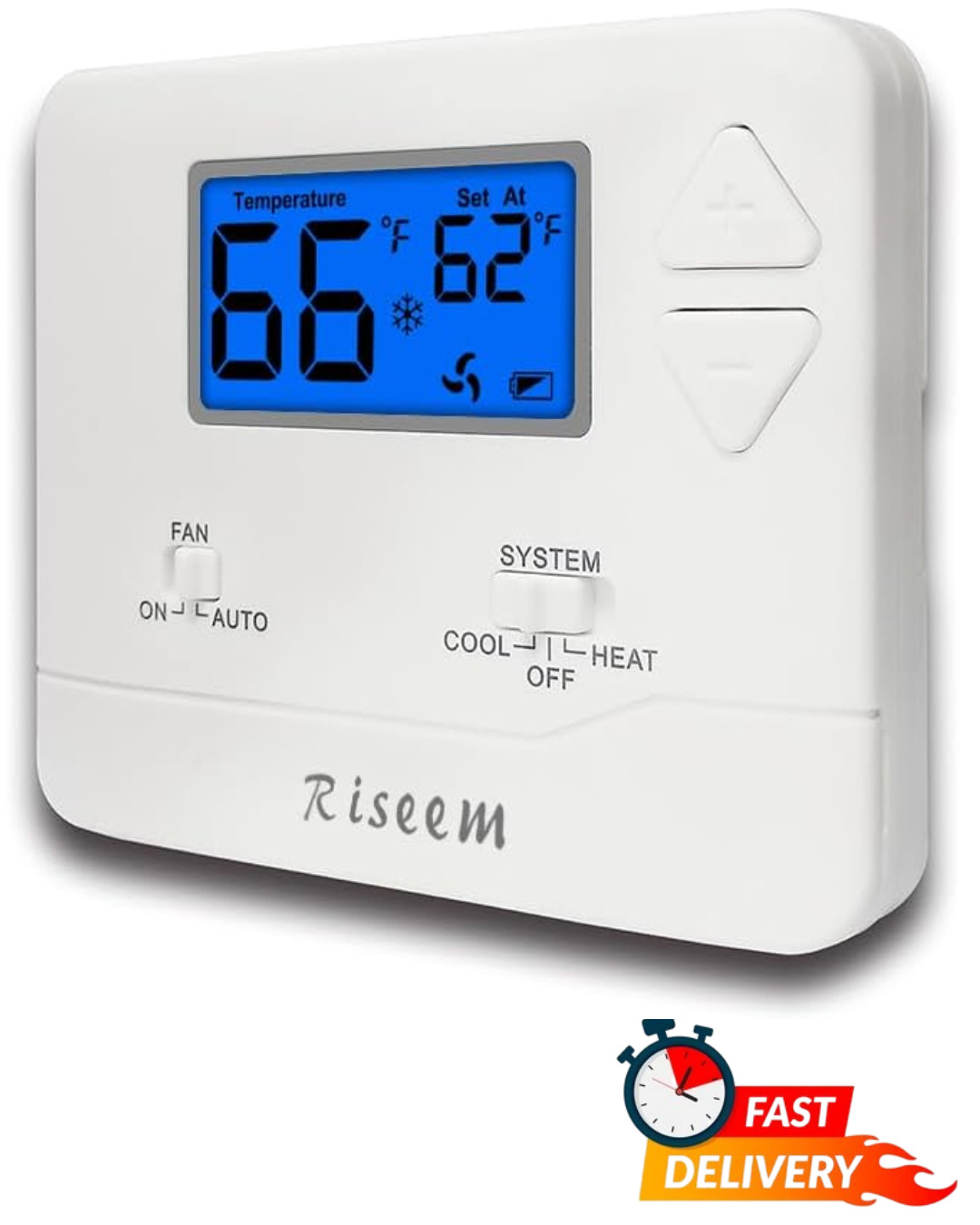Non-Programmable Thermostat for Home, 1 Heat 1 Cool Single-Stage HVAC System