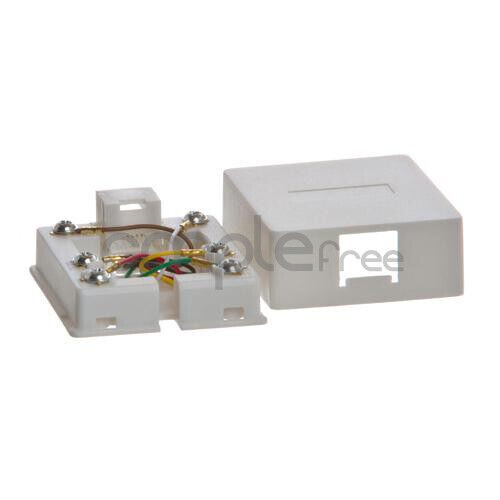 1 Port, White Keystone Surface Mount Box
