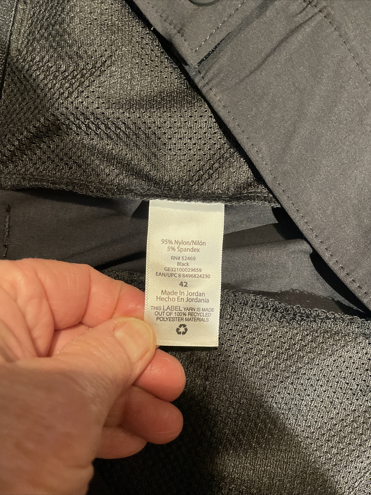NWT Mens George Solid Black Flat Front Stretch Utility Shorts Size 42