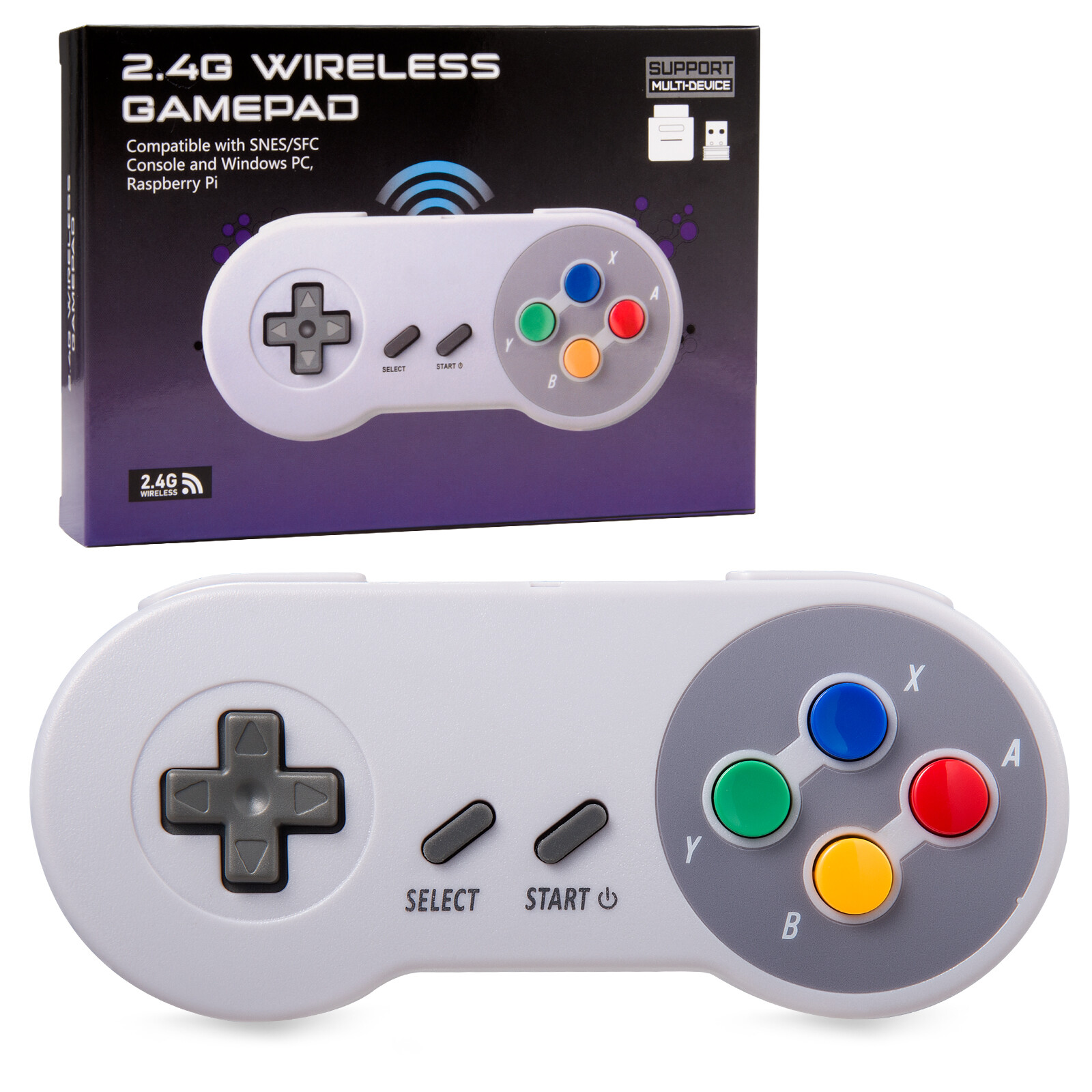 2x Wireless SNES Controller Remote Gamepad For Original Super SNES Console & SFC