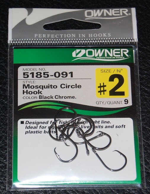 Owner 5185 Mosquito Circle Hooks Size 2 5185-091 Light Wire Pack of 9