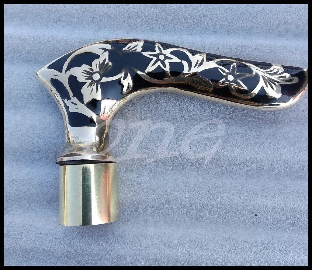 Vintage Brass Designer Head Only Handle Victorian For Wooden Walking Stick Cane