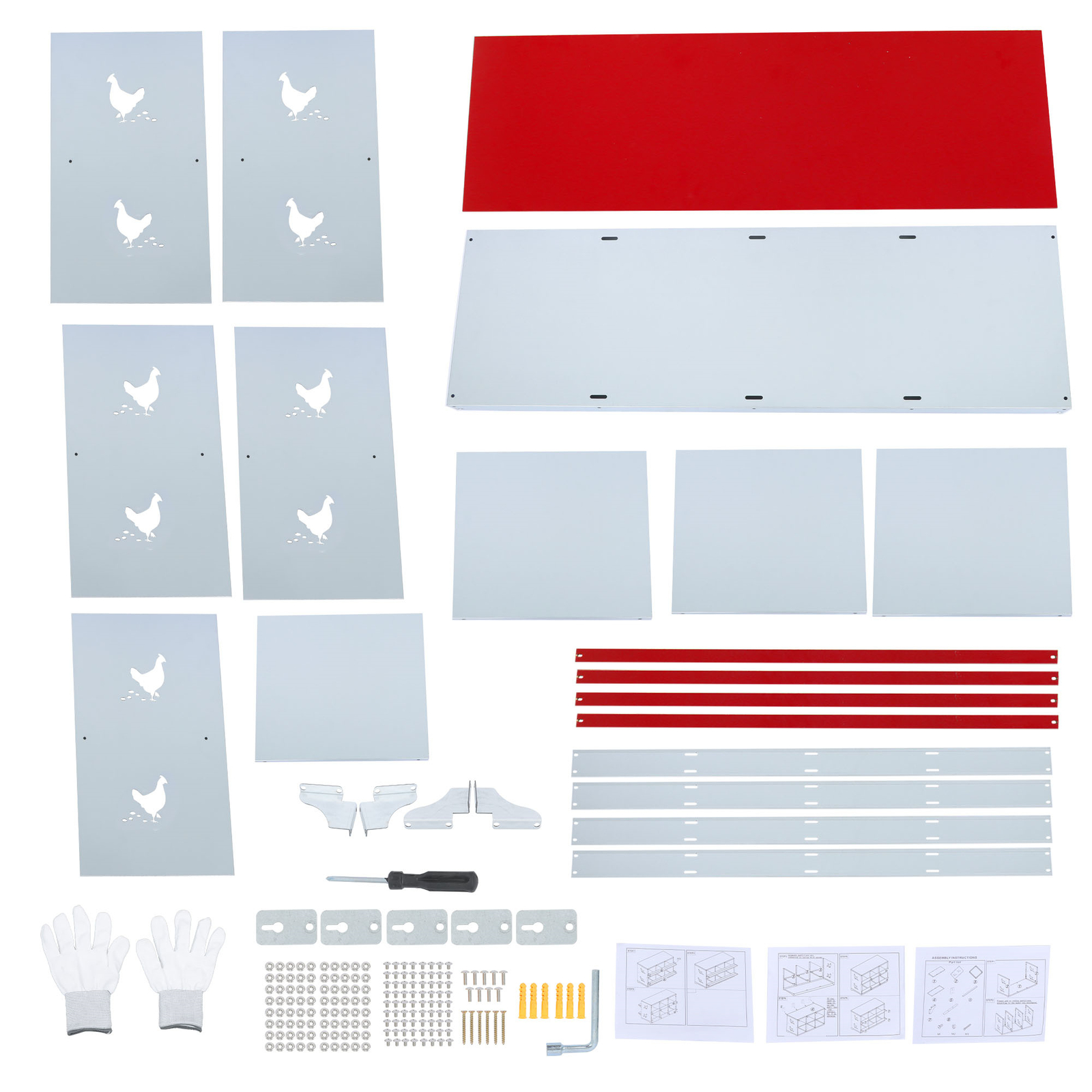LABLT Chicken Nesting Boxes 8 Compartment Metal Poultry Nest Box For Chicken