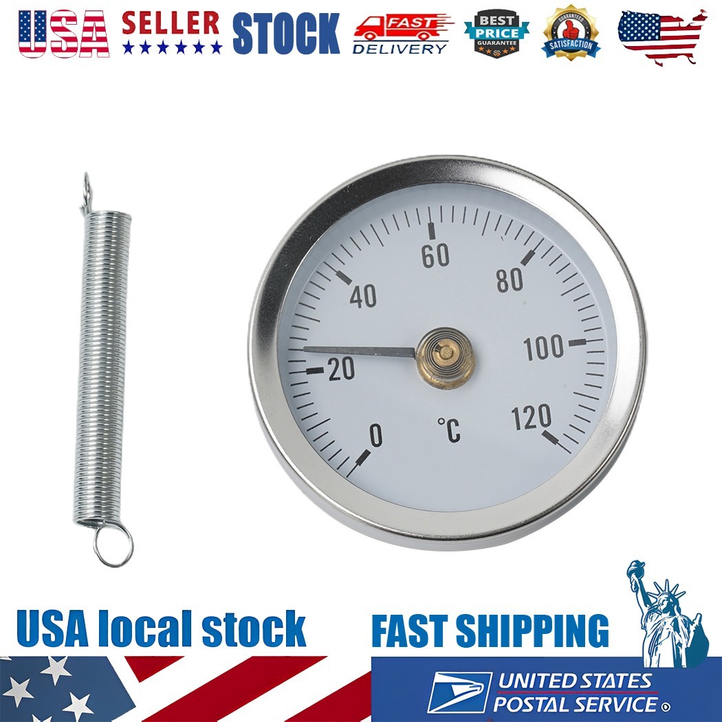 0-120�� Stainless Steel Clamp-on Tube thermometer On Tube Heating Spring 63mm
