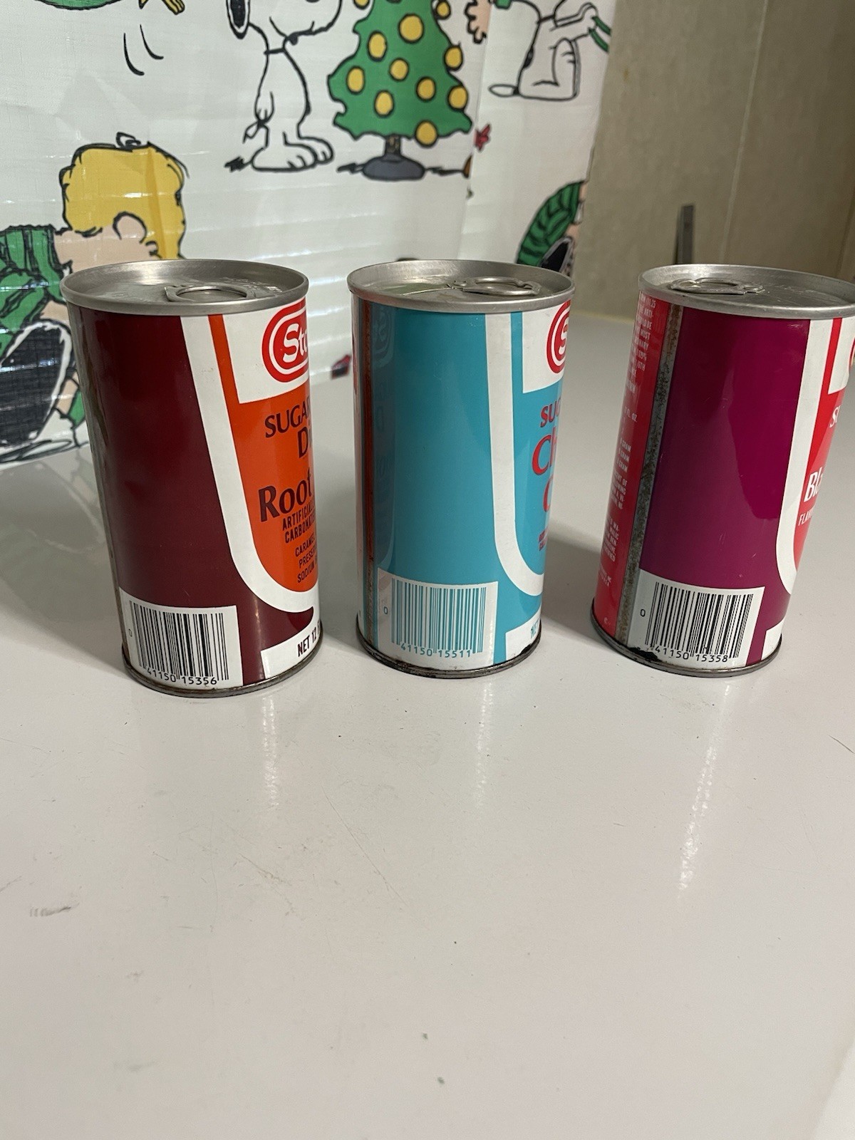 3-Staff Sugar Free-cherry Soda Cans Unopened-empty-Error