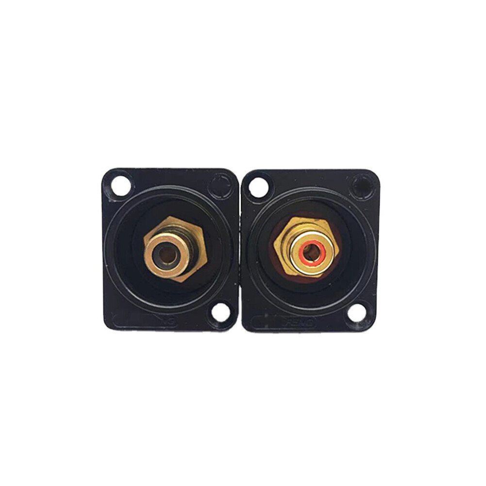 2pcs Black Female RCA Panel Mount Socket Connector Base Plate Welding Base