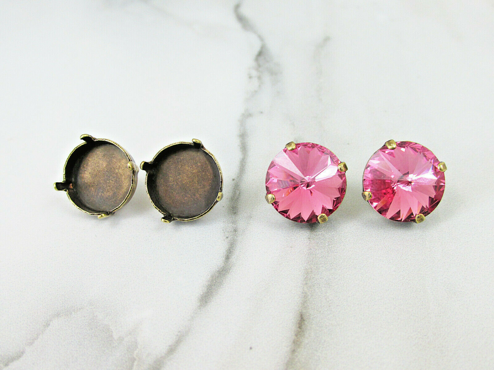 14mm Round | Classic Stud DIY Earring Bases |  (EE 66)