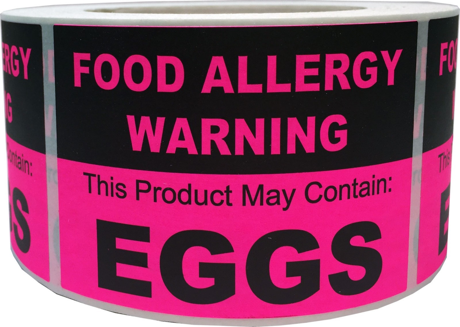 FOOD ALLERGY WARNING This Product May Contain EGGS Labels | 2.5x 3.5" | 500 Pack