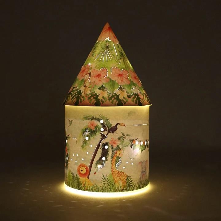 Childrens Safari Night Light Animal Colour Changing LED House Girls Boys Gift