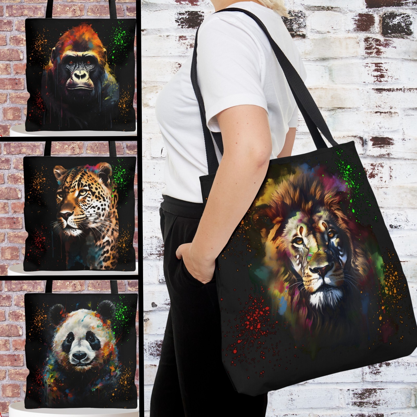 Women Shoulder Bag, Animal Art Tote Bag Small, Medium & Large, GIft for Her