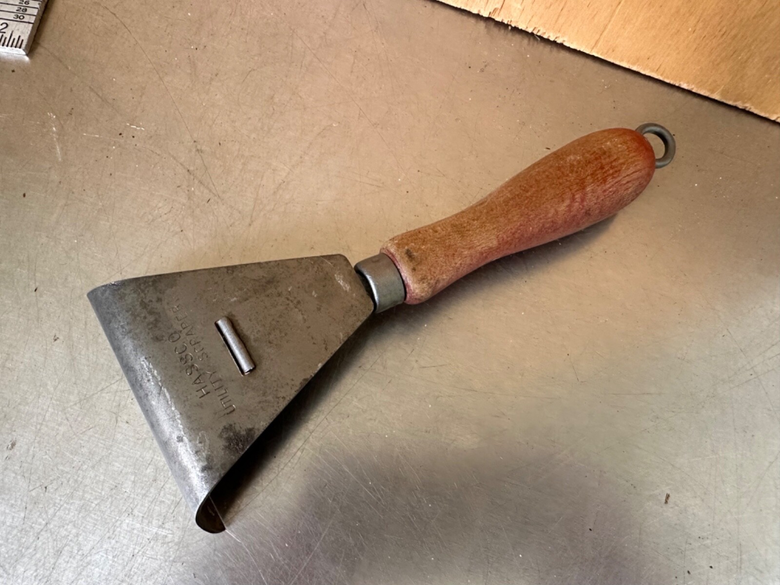 Vintage Hassco Scraper Knife Wood Handle #29