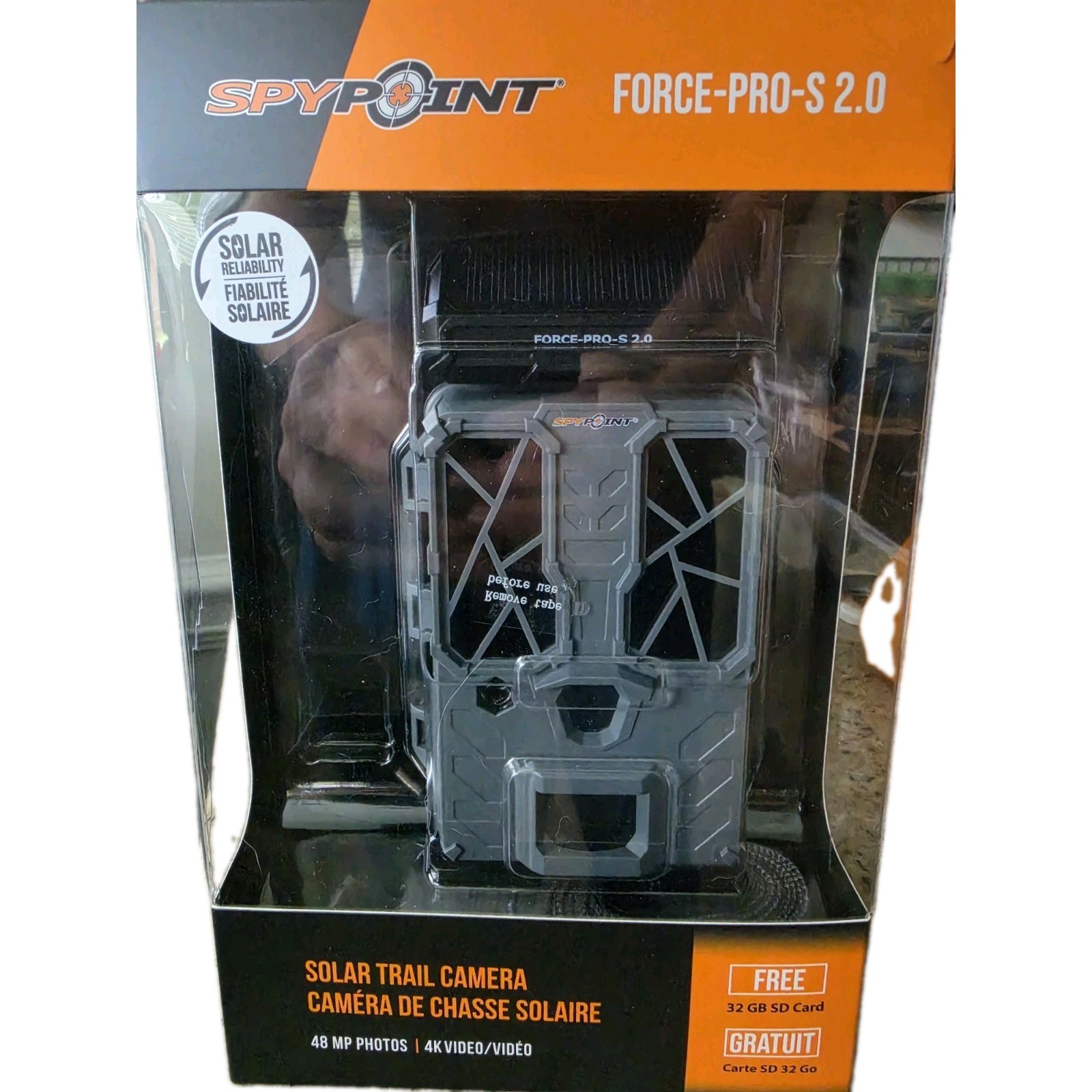 Spypoint Force-Pro-S 2.0 Solar Trail Camera 48MP 4K With 32GB SD Card Black