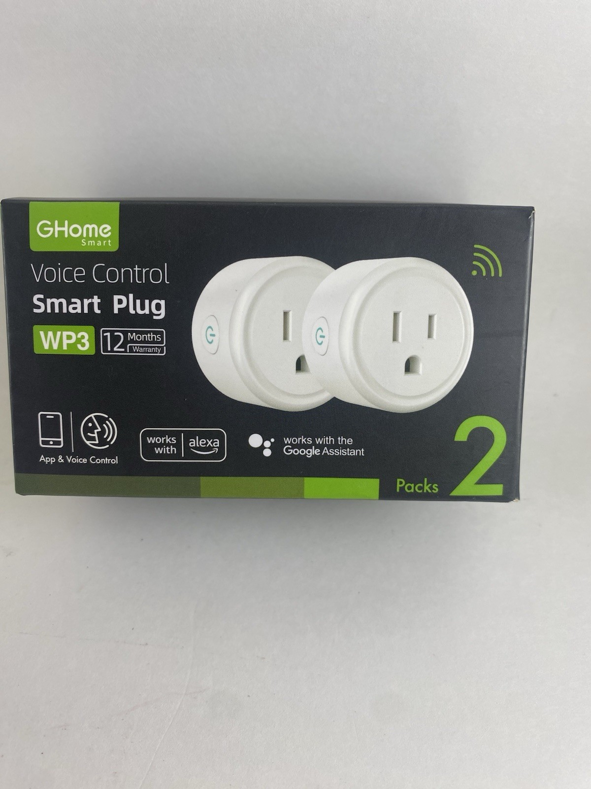 Ghome Voice Control Smart Plug WP3 White 2 Pack New, Alexa and Google Home