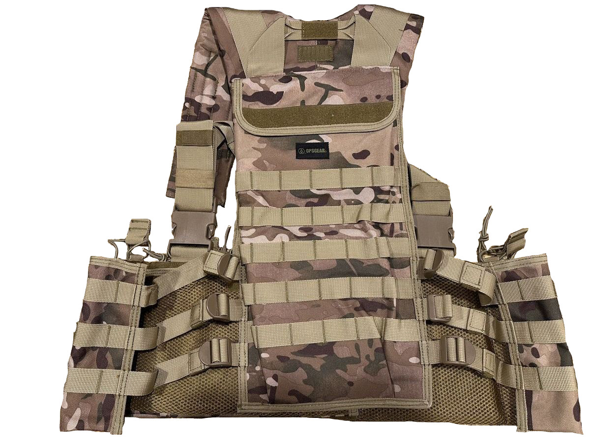 One Size Adult Adjustable Military Tactical Gear Molle Chest Rig Vest - Camo