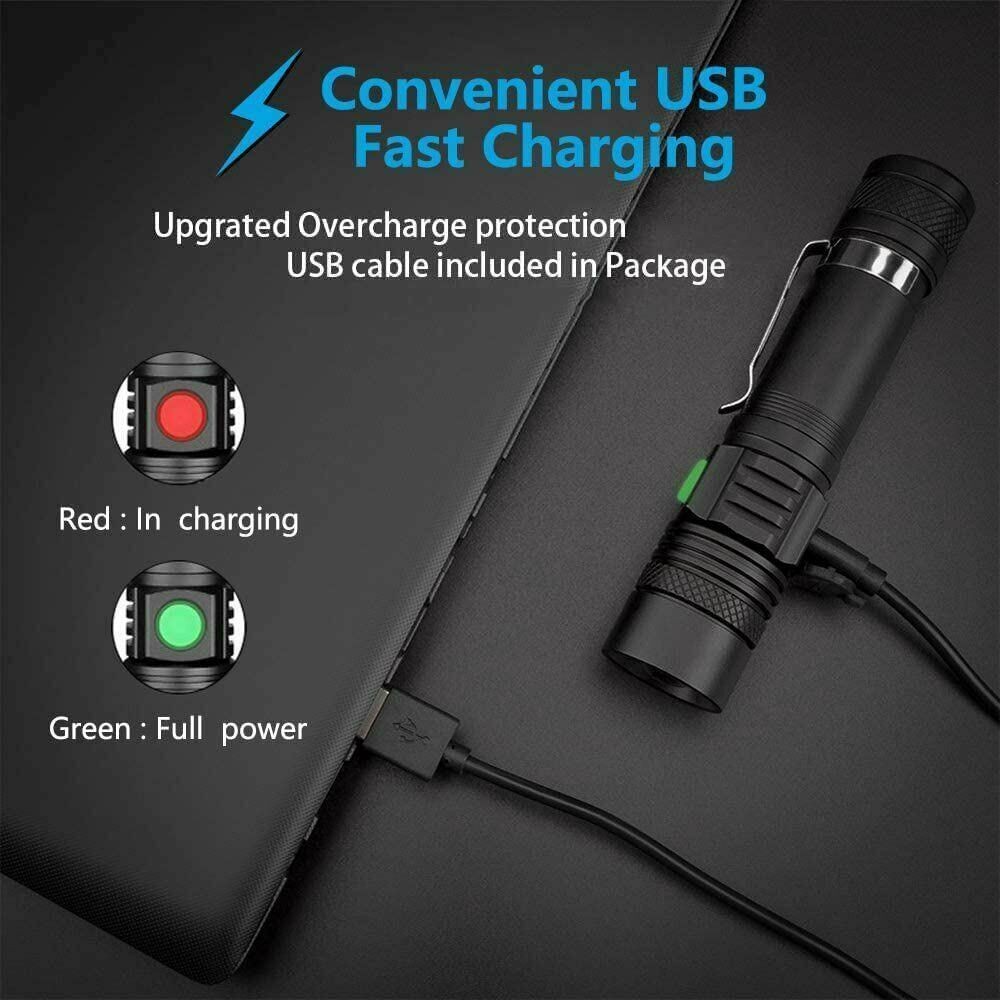 2 Pack Tactical Flashlights High Lumens with 4 Modes Pocket Waterproof Zoomable