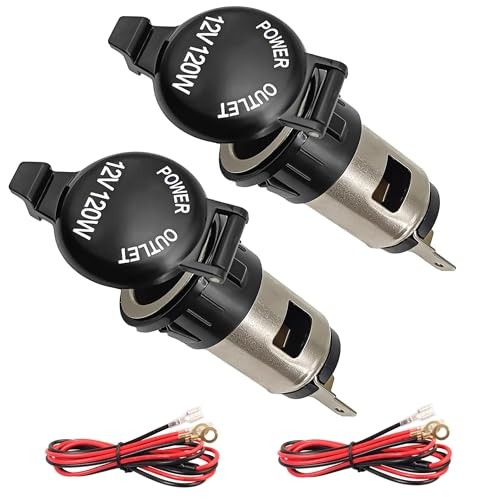 Cigarette Lighter Socket,12V DC Car Cigarette 2Pcs12V metal cigarette lighter