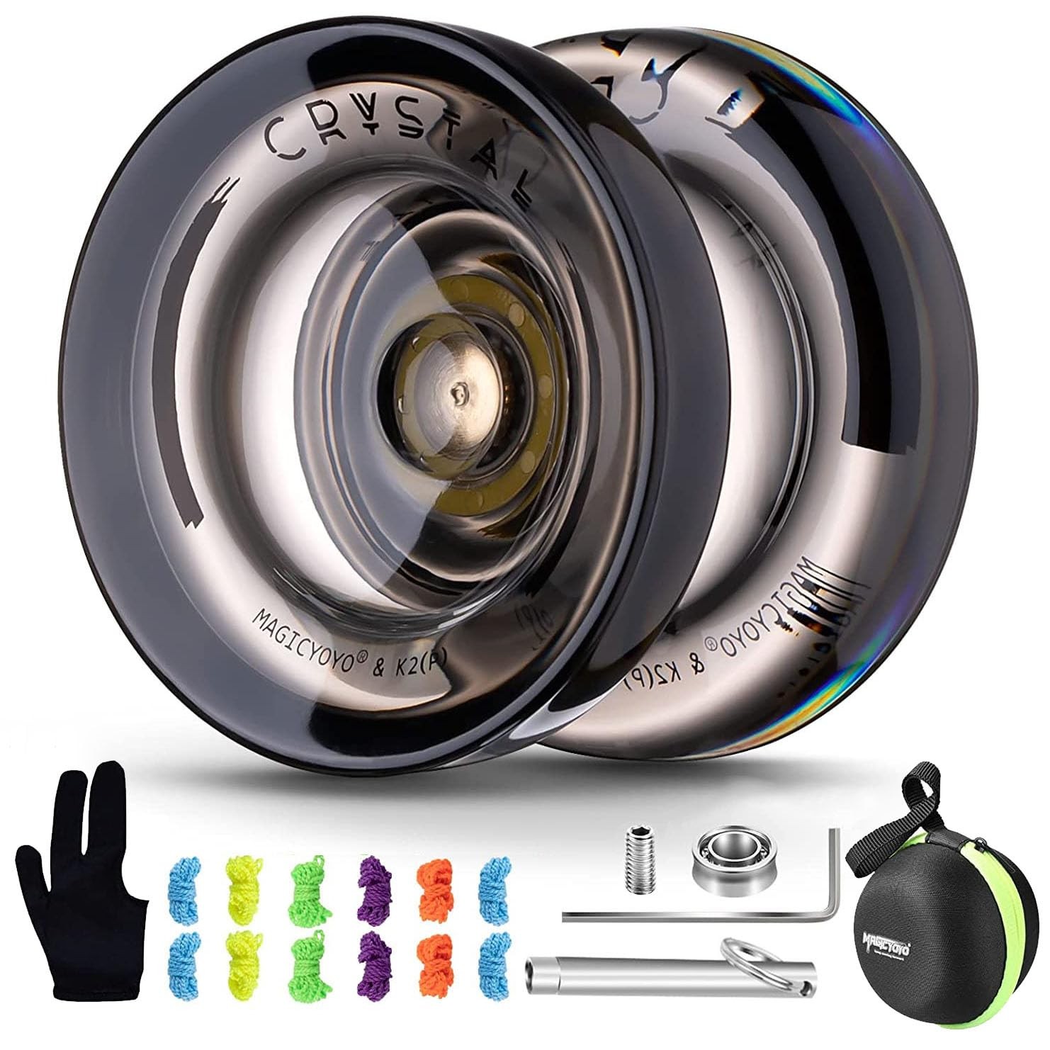 MAGICYOYO K2 Crystal Black Yoyo Professional, Responsive Yoyo for Kids Beginn...