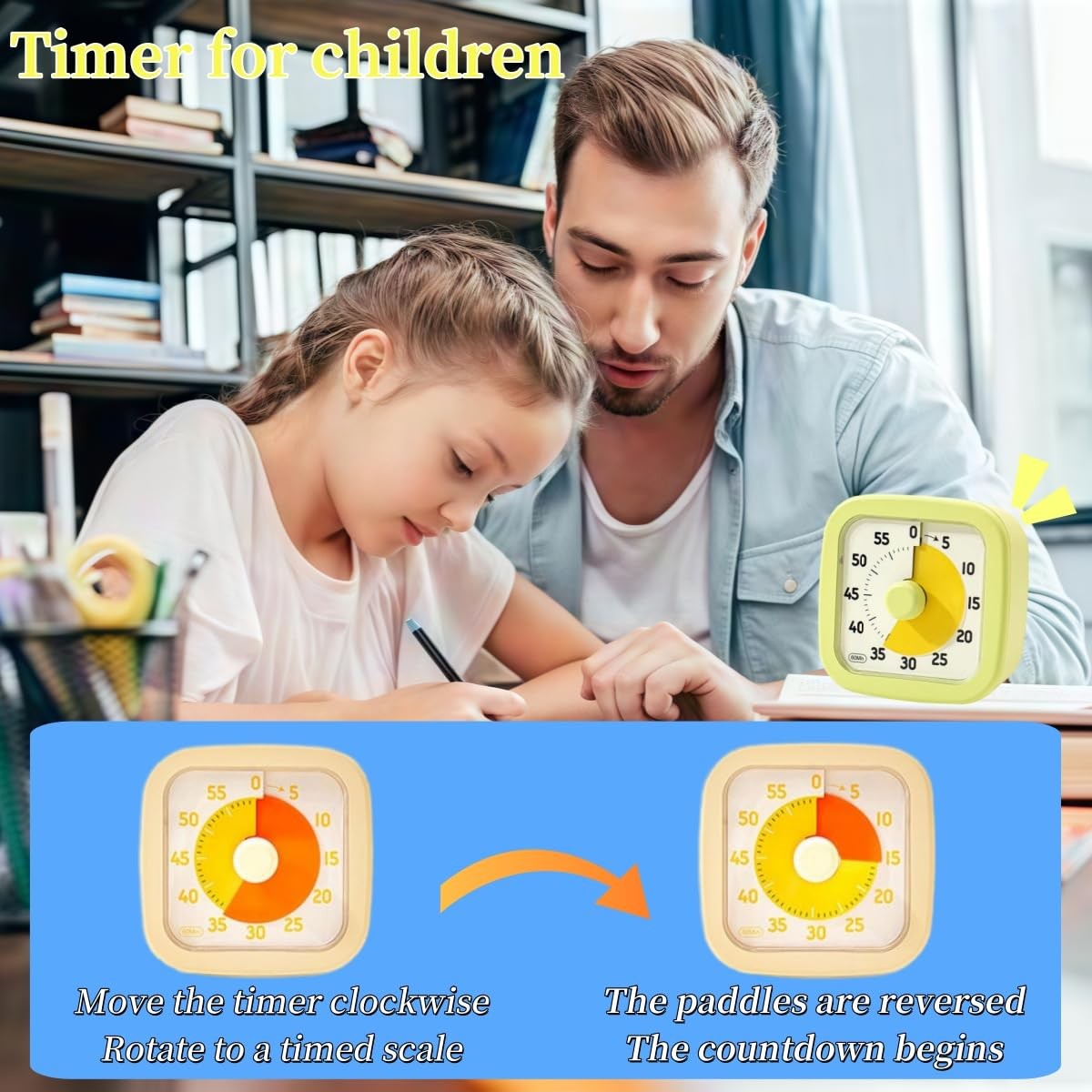 Visual Timer for Kids Home - 60 Minute Avocado Green