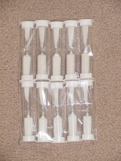 10 Sand Timer Hourglass 60 Seconds 1 Minute Game Kitchen Glass/Plastic White Cap
