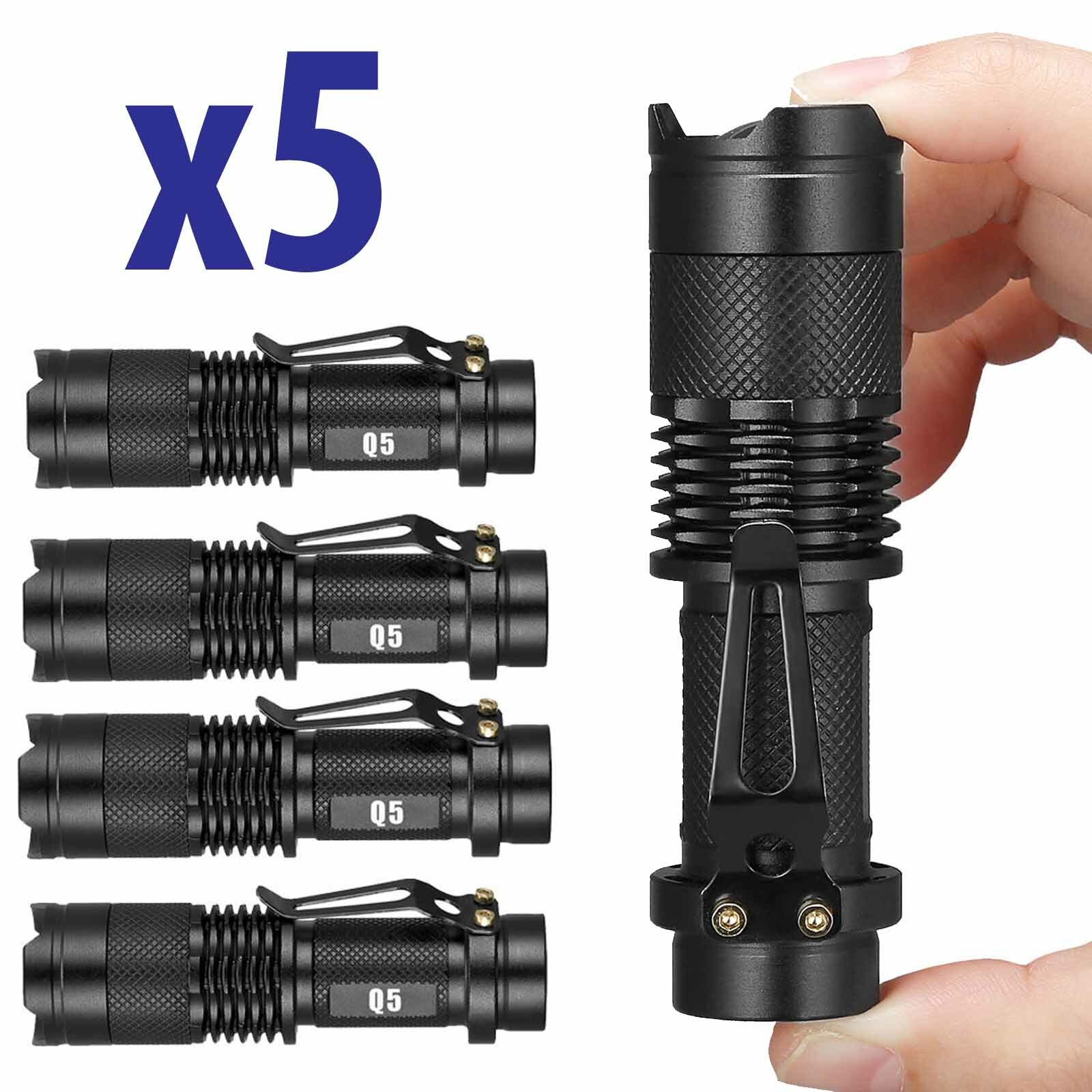 5 x Military MIni LED Flashlight  Police Torch Lamp
