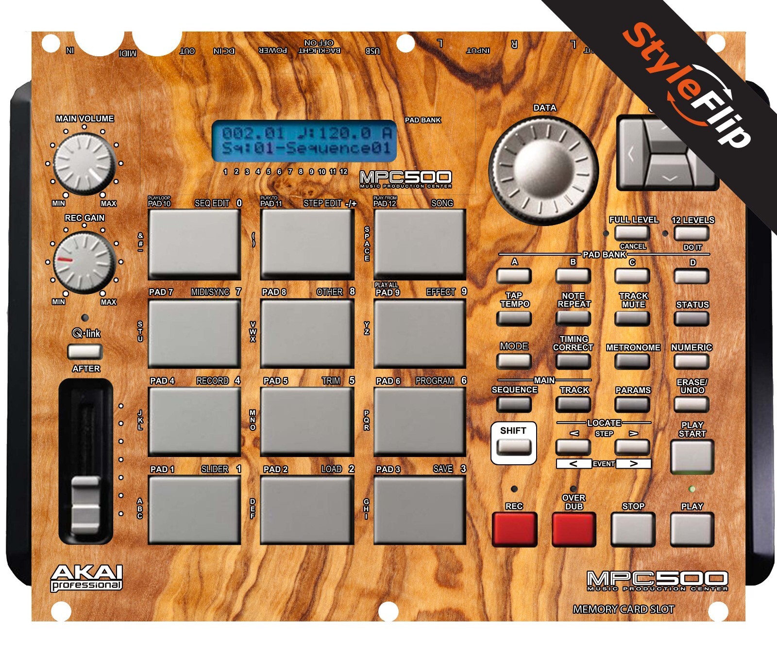 Akai MPC-500  | Wood 6 | Protective Decal | StyleFlip Skins