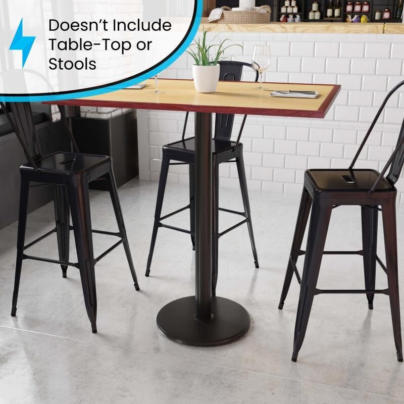 18'' Round Restaurant Table Base with 3'' Dia. Bar Height Column