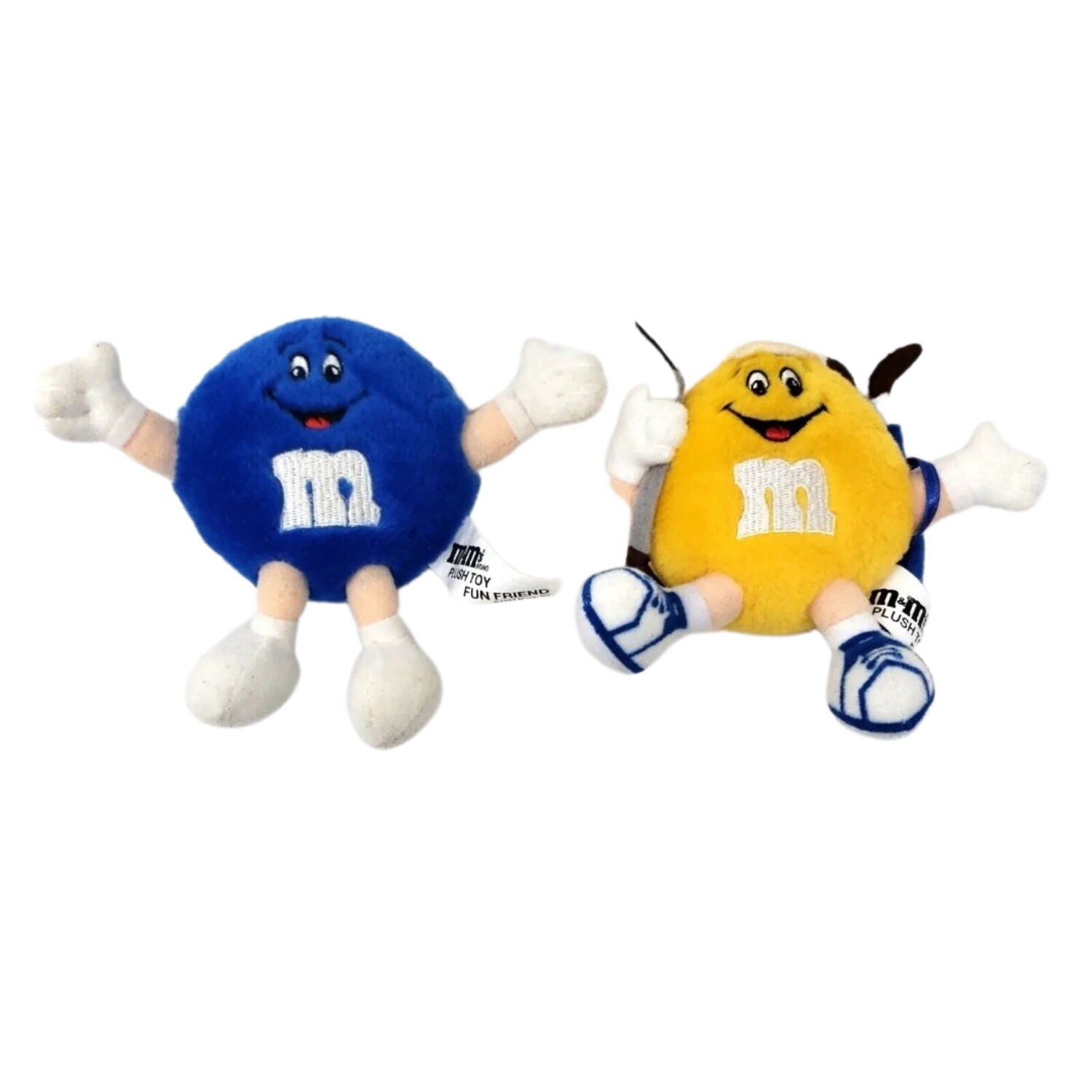 Vintage M&Ms 1994 Blue 1996 Yellow Golfer Golf Plush Toy Fun Friend 5 inch Promo