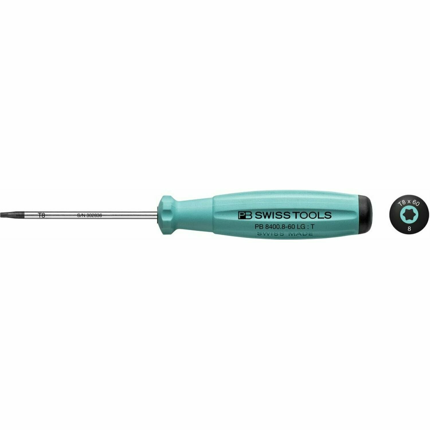 PB Swiss Tools PB 8400.8-60 LG Torx Swiss Grip Screwdrivers, T8, L - 140 mm