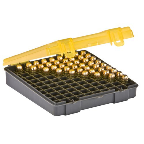 Plano 100 Count Handgun Ammunition Field Case 100/RD 40/10MM Gray/Amber 122700