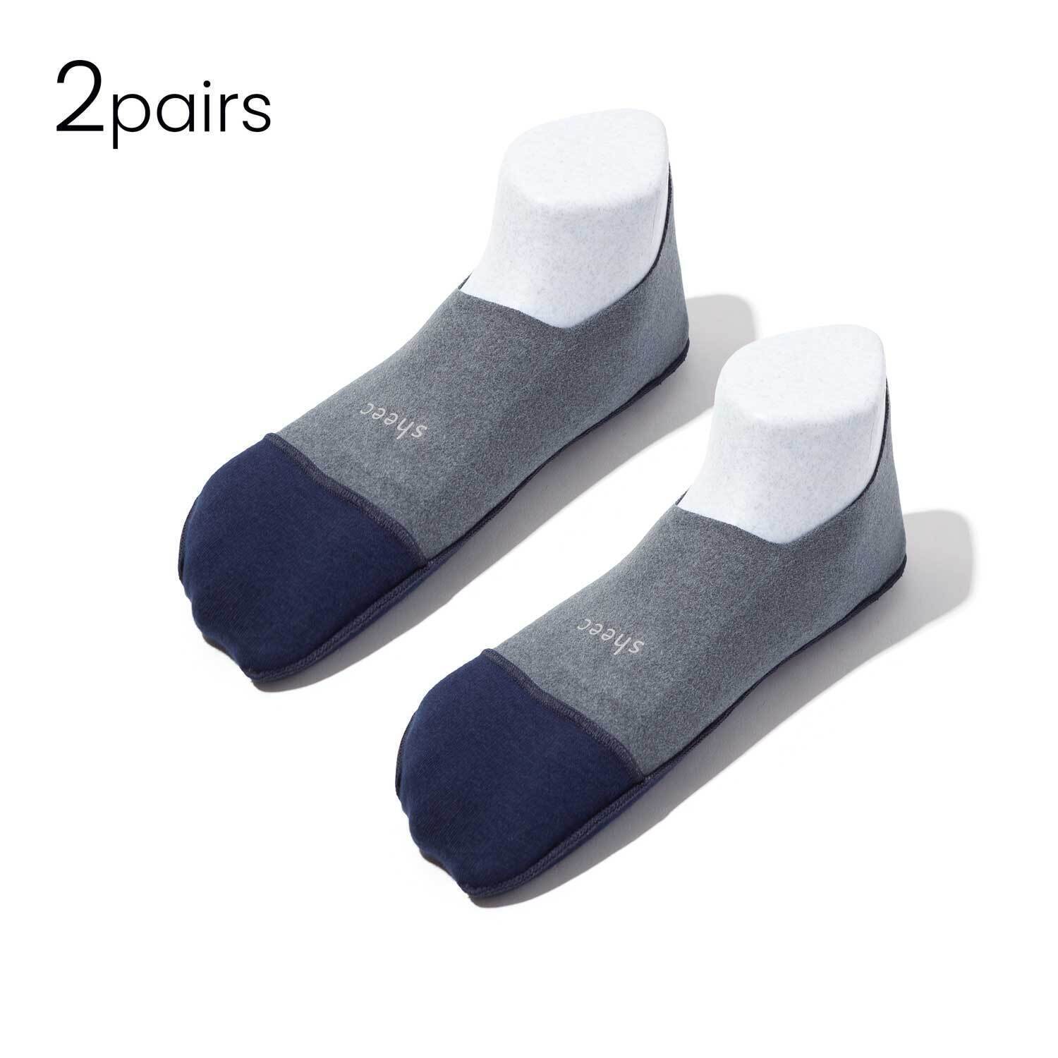 Women's Fleece Lined Socks | No Show | Sheec - Blue 2Pair