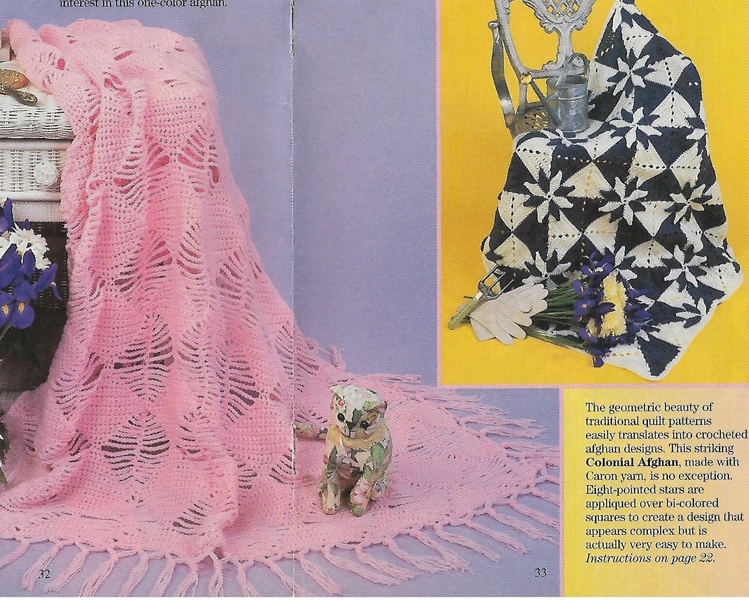 Diamond Chain Afghan + Colonial Afghan crochet pattern instructions