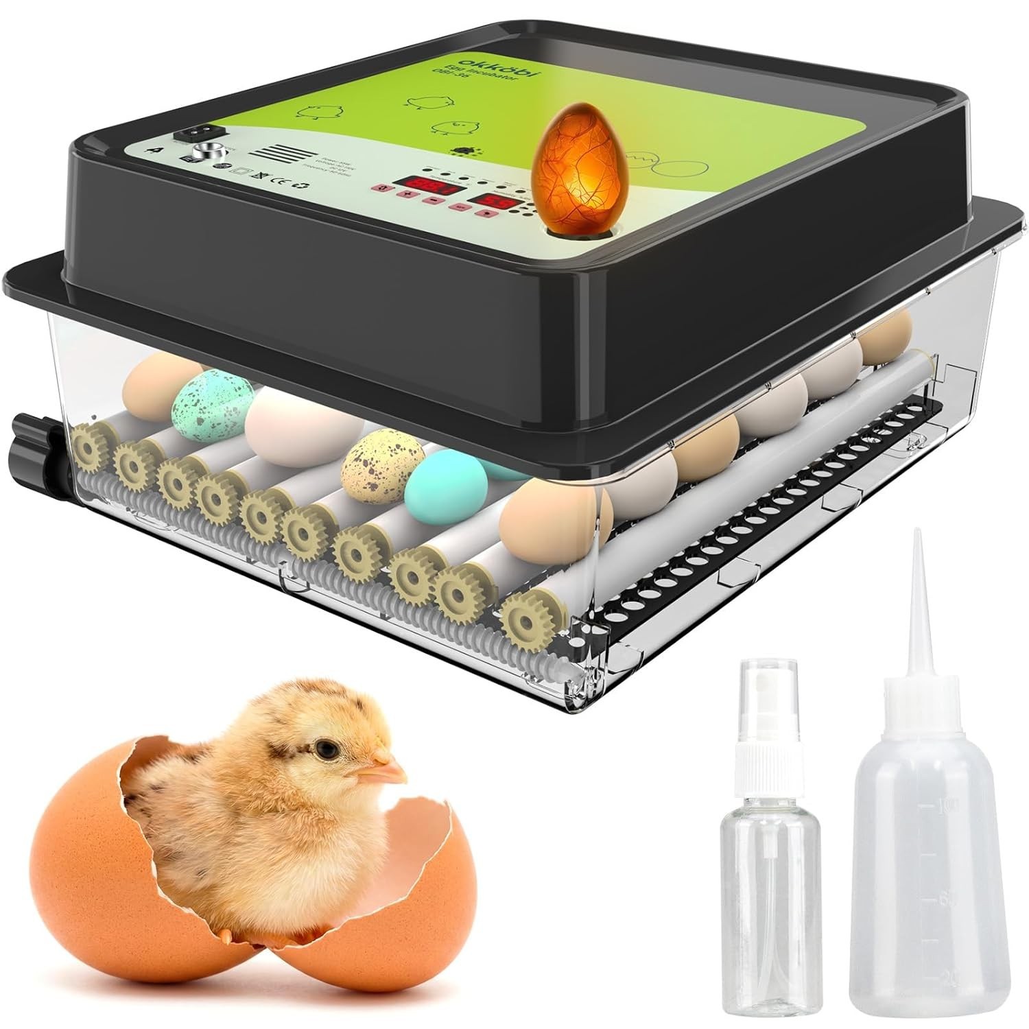 OBI-36 Egg Incubator for Hatching - 36 Eggs - Stable Temperature & Humidity Cont