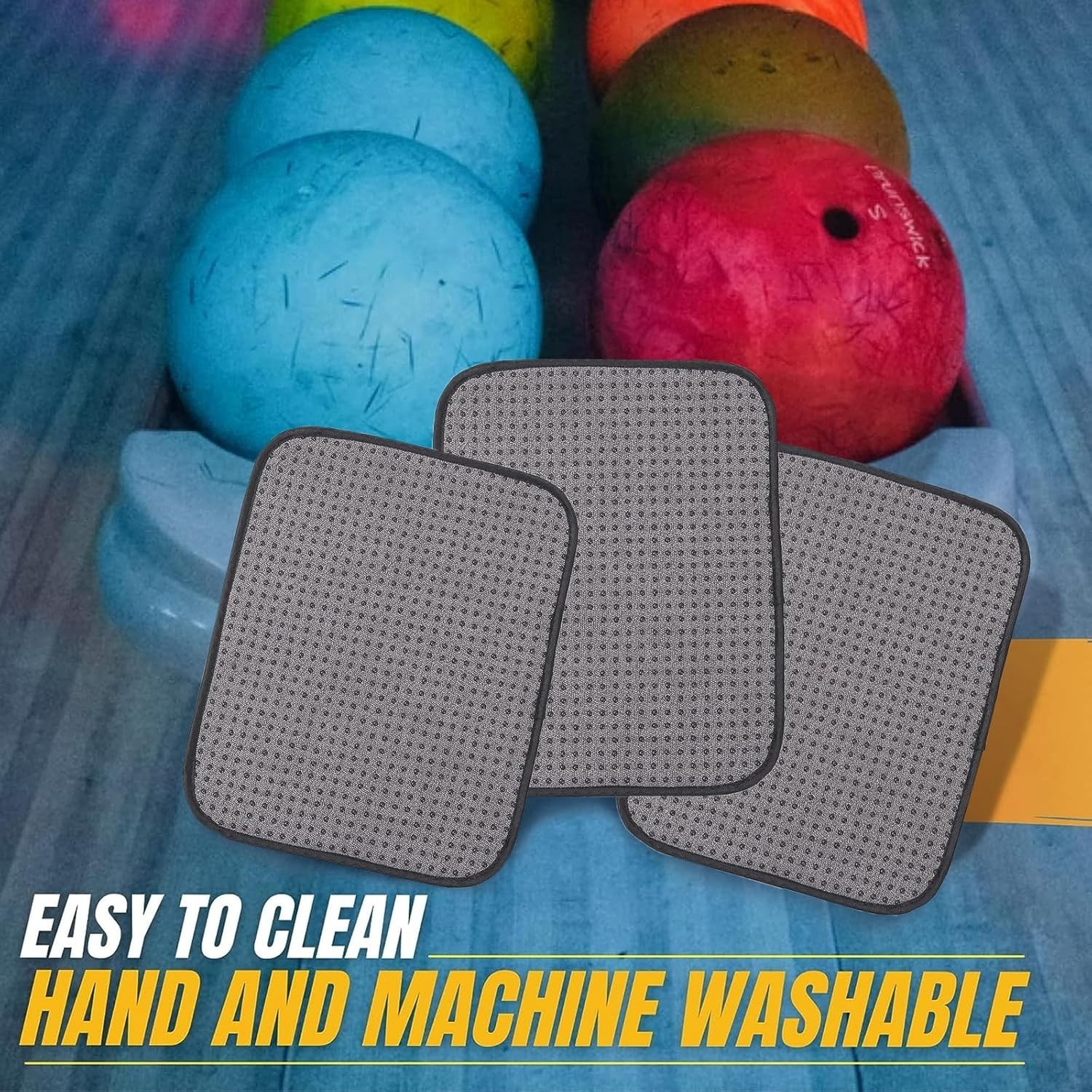 Microfiber Bowling Ball Towels - 3-Pack 10''x8'' - Perfect Grip & Shine