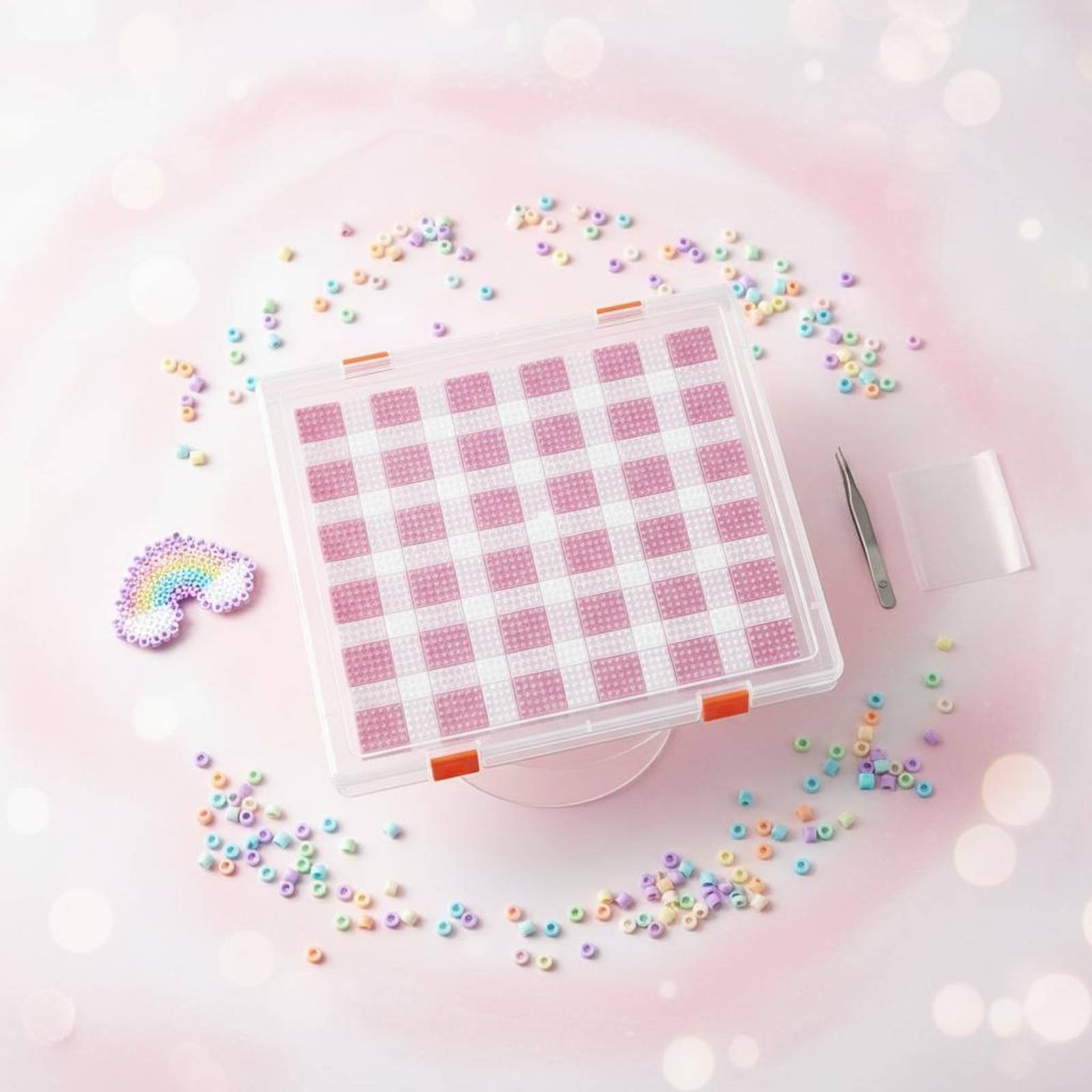 Bead Board Box Spill-Resistant Hinged Lid Container Dustproof