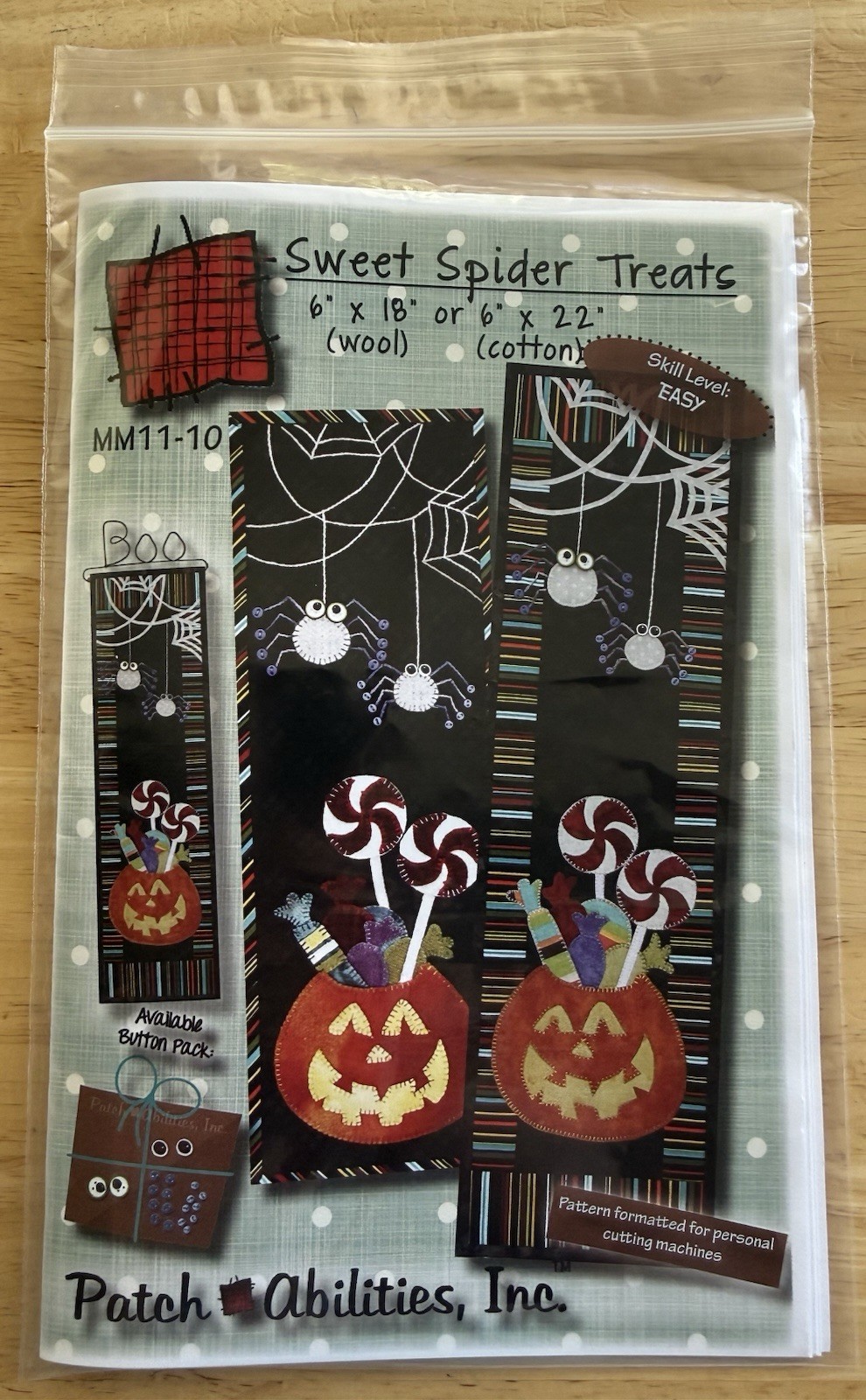 Patch Abilities Sweet Spider Treats Halloween Wallhanging Pattern Cotton Or Wool