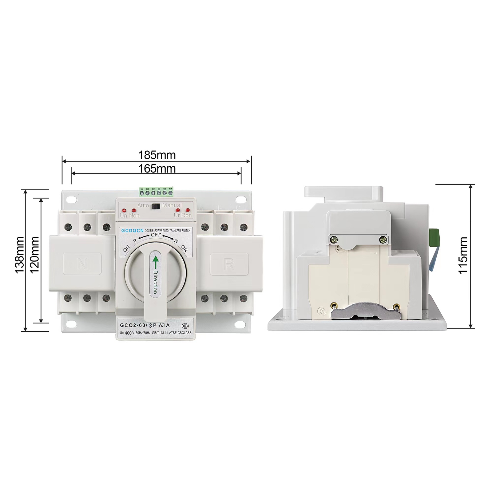 ATS Dual Power Automatic Smart Transfer Switch 63 Amp 3P For Generator 50Hz/60Hz