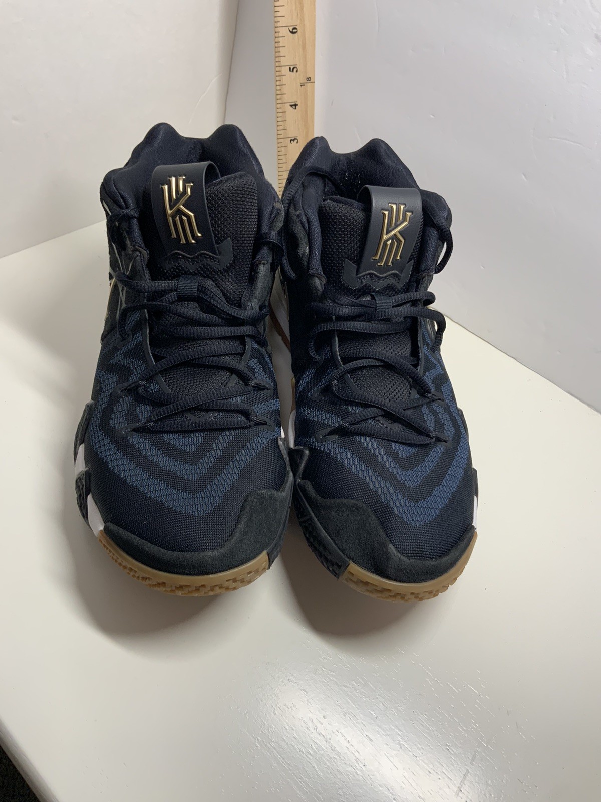 Nike Mens Kyrie 4 Basketball Shoes Pick Blue Top Lace 10 1/2