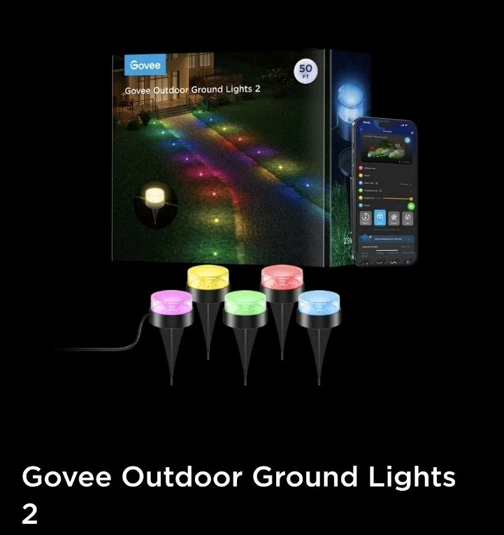 Govee Outdoor Ground Lights 2 (50ft) – Model H7052 – RGBIC Smart Landscape Light