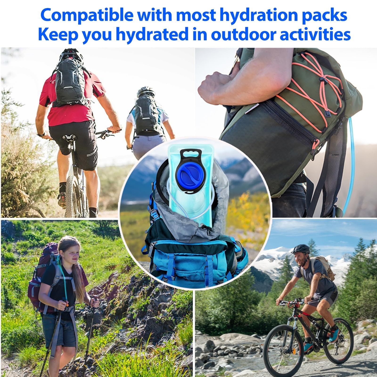Hydration Bladder, 1.5L Water Bladder for Hiking Backpack Leak Proof Water Re...