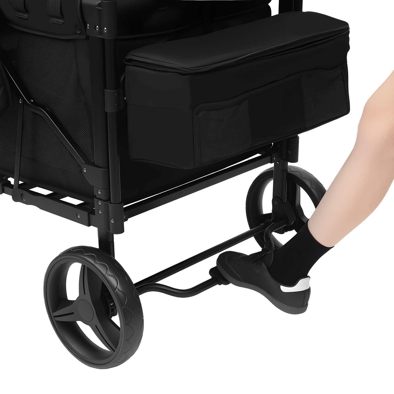 Adjustable 4-seats Stroller Wagon Push Pull Quad Collapsible Stroller With Wheel