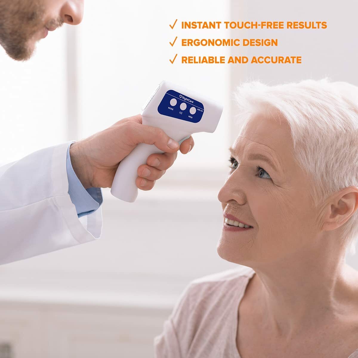 RightCare No-Touch Infrared Forehead Thermometer with Instant Results, 1 Count