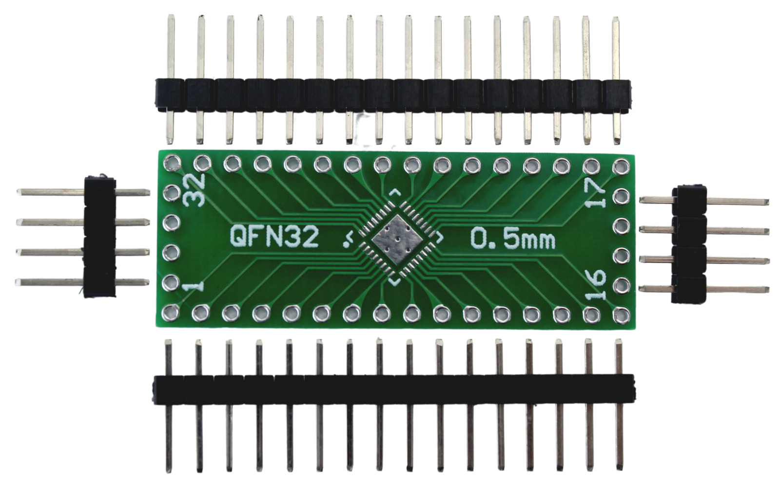 2Pcs QFN32 QFN40 0.5mm to DIP SMD Adapter PCB Conveter Board w/ Header