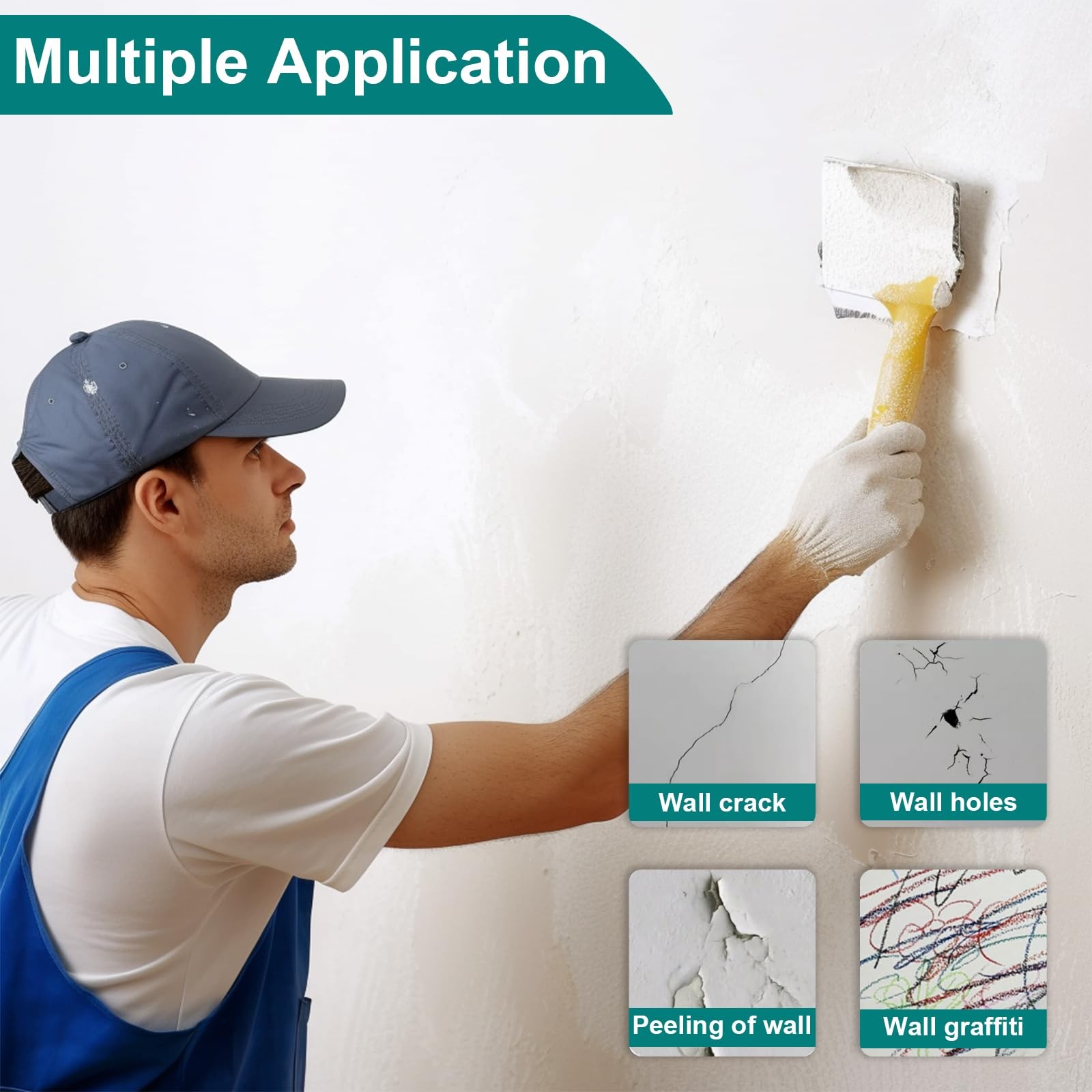 WYIRONG 19 Pack Drywall Repair Kit for Large Holes, 2/4/6/8 Inch Dry White