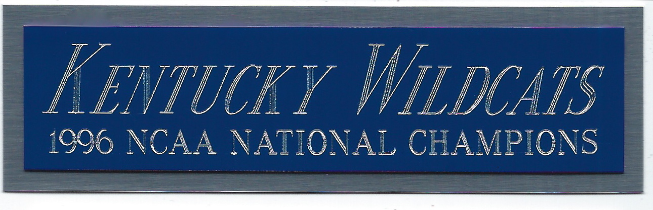 1996 KENTUCKY WILDCATS CHAMPIONS NAMEPLATE FOR Signed BASKETBALL-JERSEY-PHOTO