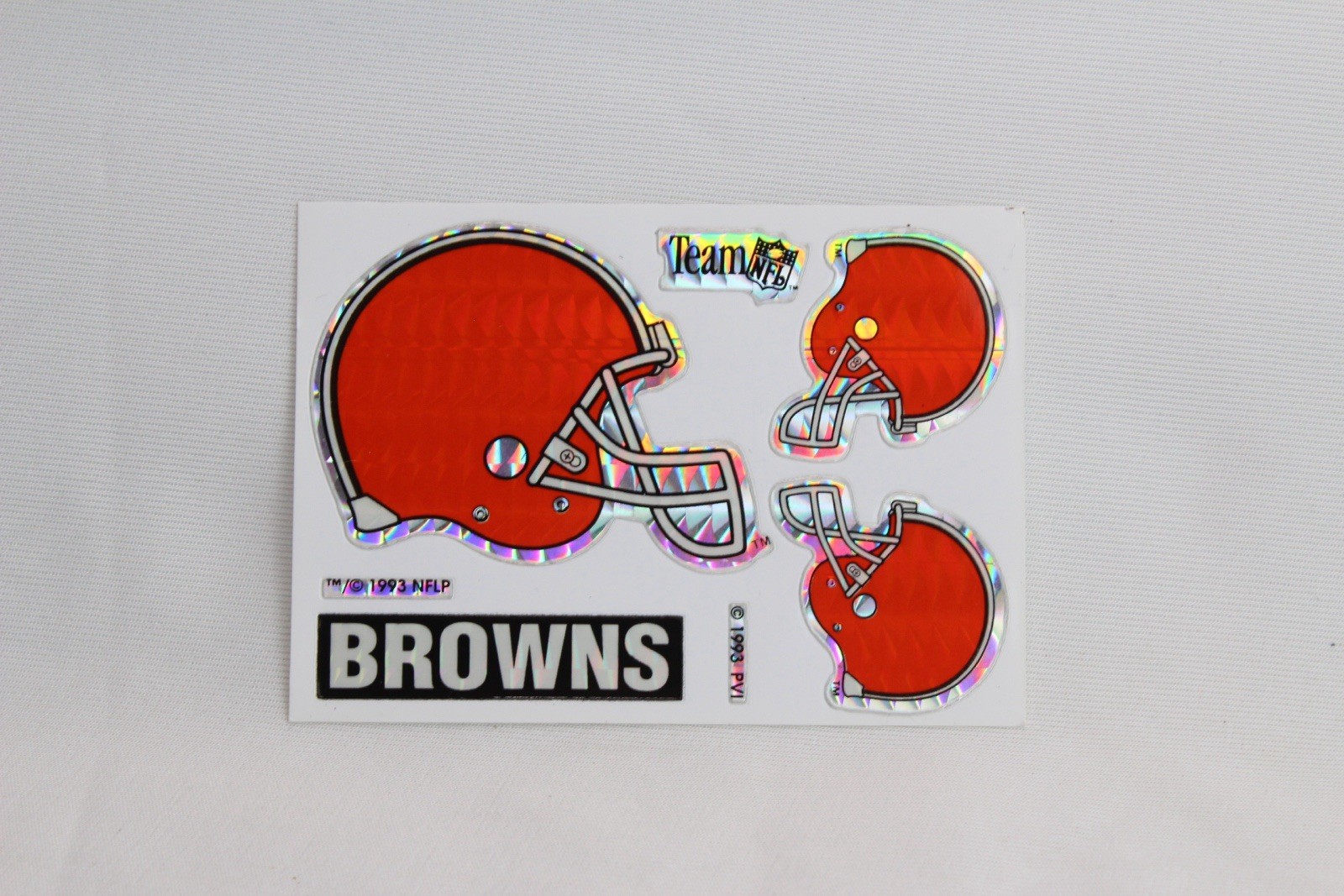 Cleveland Browns 1993 Team NFL Vending Machine Sticker Card Prism Football New