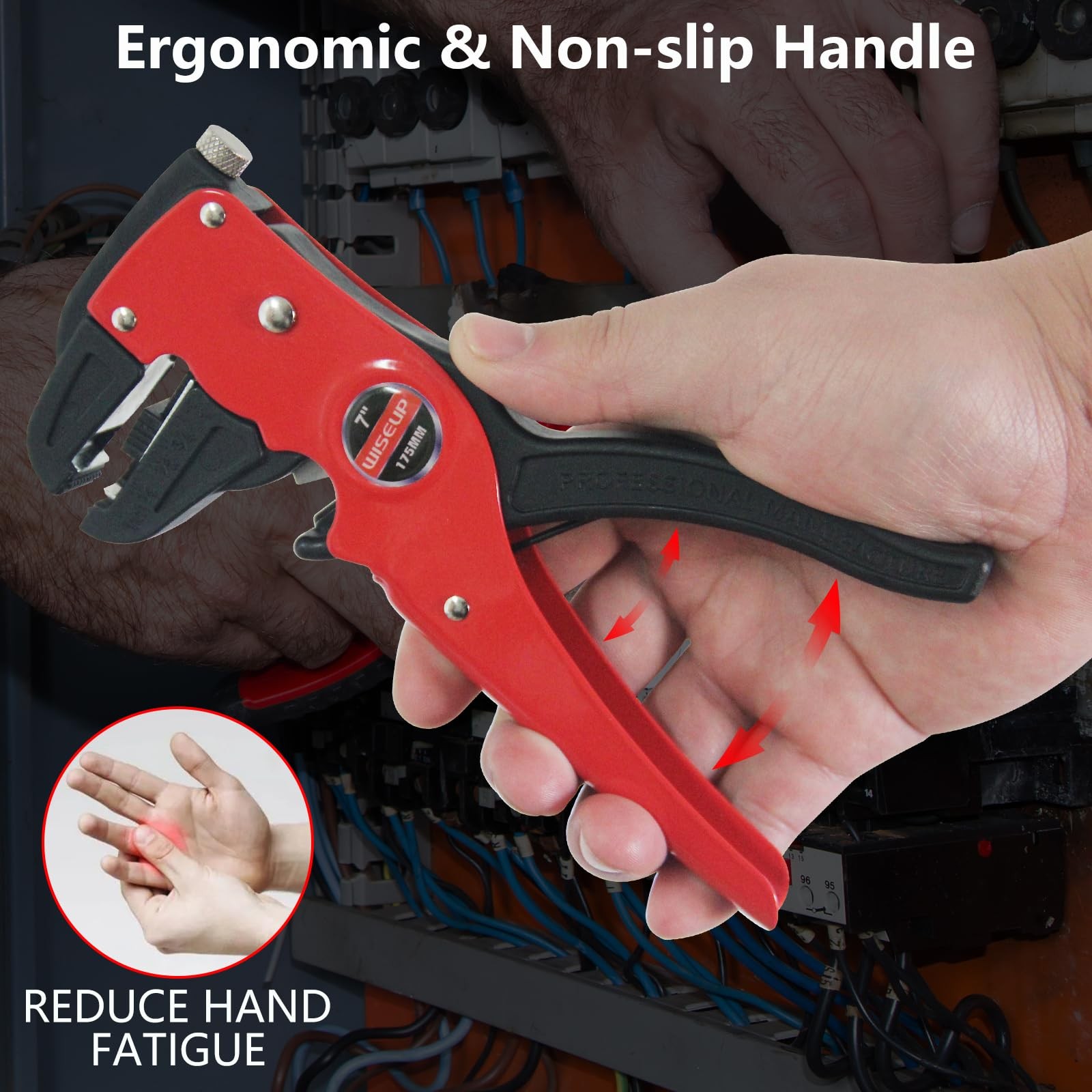 WISEUP Automatic Quick Strip Wire Stripper and Cutter,Eagle Nose Pliers (7-In...